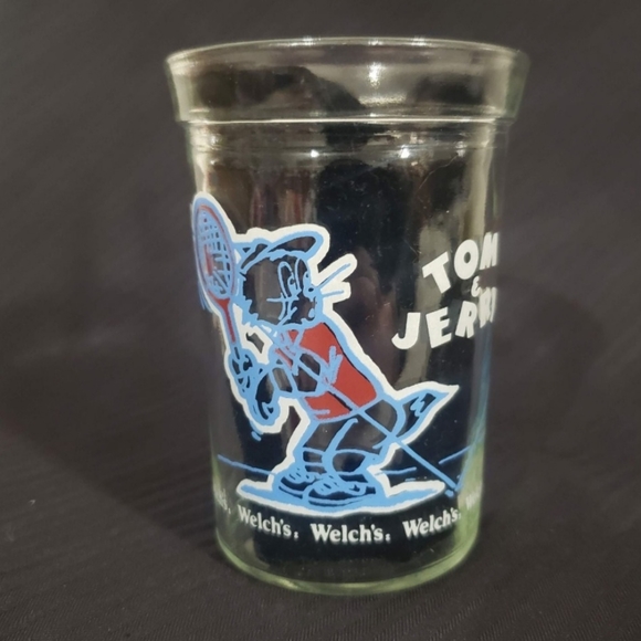 Vintage Tom and Jerry Jelly Jar Glass Welch's - Picture 1 of 8